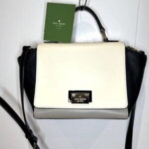 Kate Spade  Laurel Magnolia Park color blocked satchel crossbody saddle bag